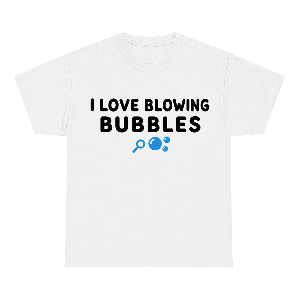 I Love Blowing Bubbles — matching couple t-shirt, front print