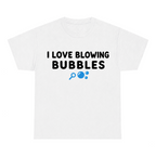 I Love Blowing Bubbles — matching couple t-shirt, front print