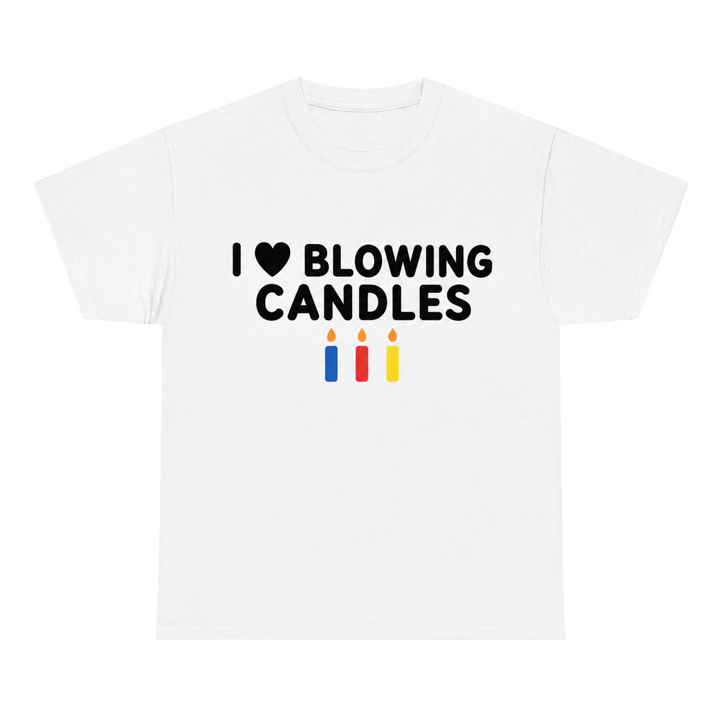 I Love Blowing Candles — matching couple t-shirt, front print