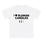 I Love Blowing Candles — matching couple t-shirt, front print