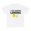 I Love Squeezing Lemons — matching couple t-shirt, front print