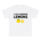 I Love Squeezing Lemons — matching couple t-shirt, front print