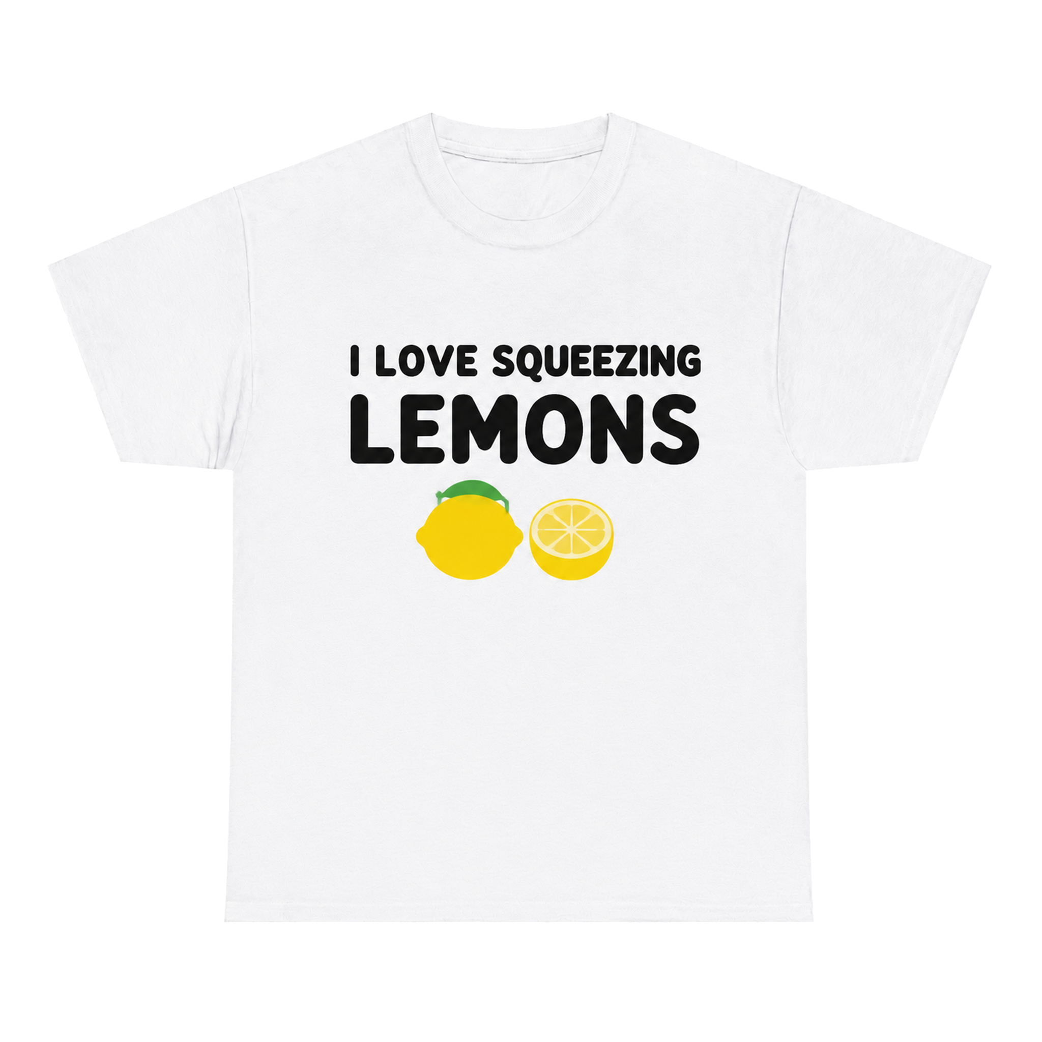 I Love Squeezing Lemons — matching couple t-shirt, front print
