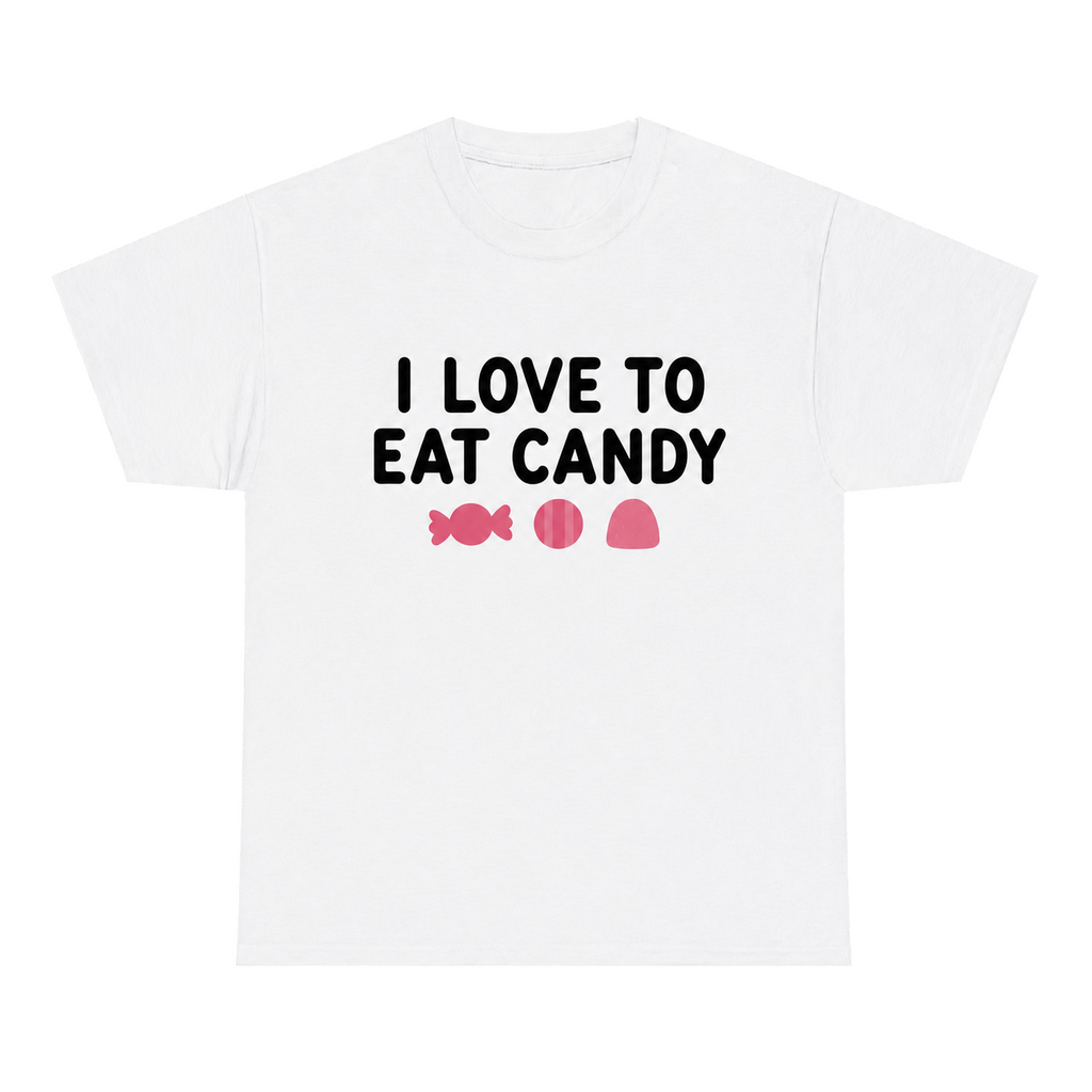 I Love To Eat Candy — matching couple t-shirt, front print