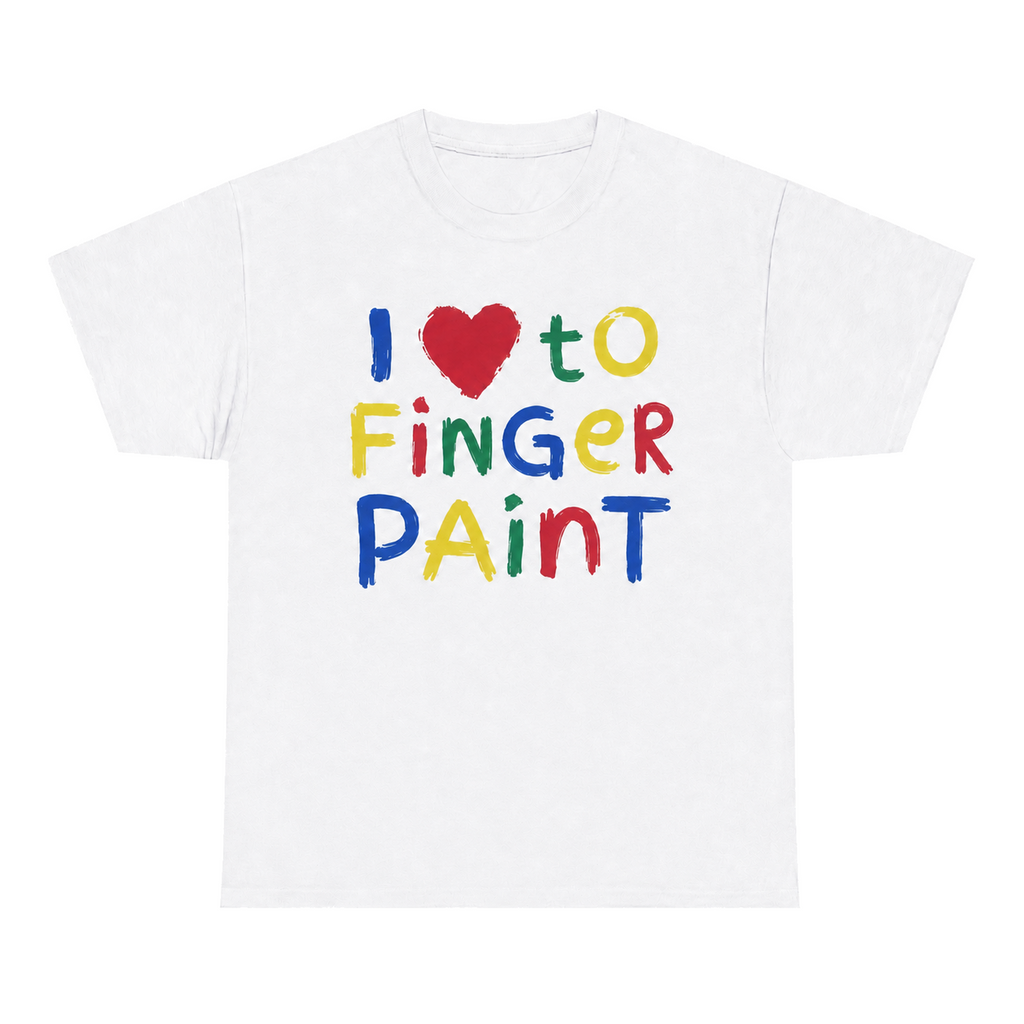 I Love To Finger Paint — matching couple t-shirt, front print
