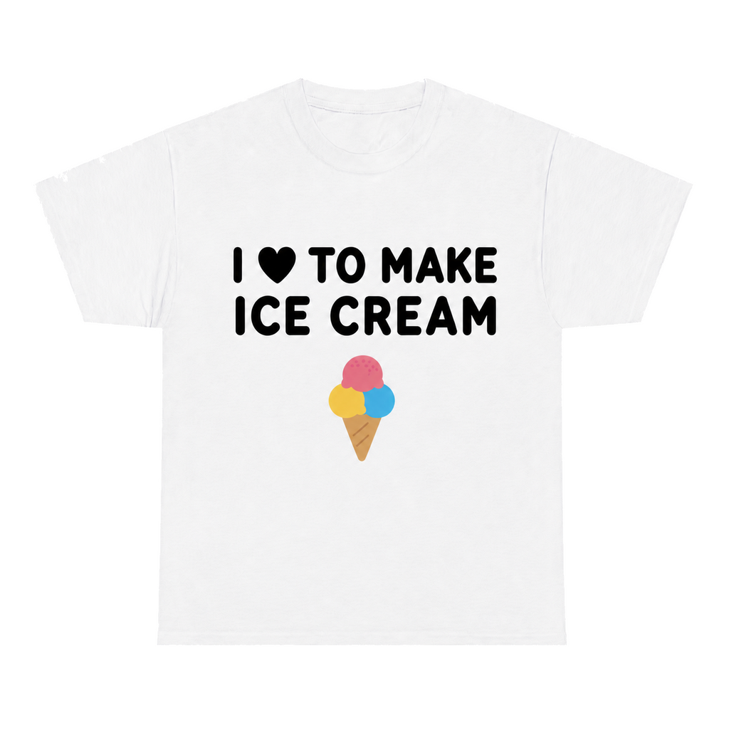 I Love To Make Ice Cream — matching couple t-shirt, front print