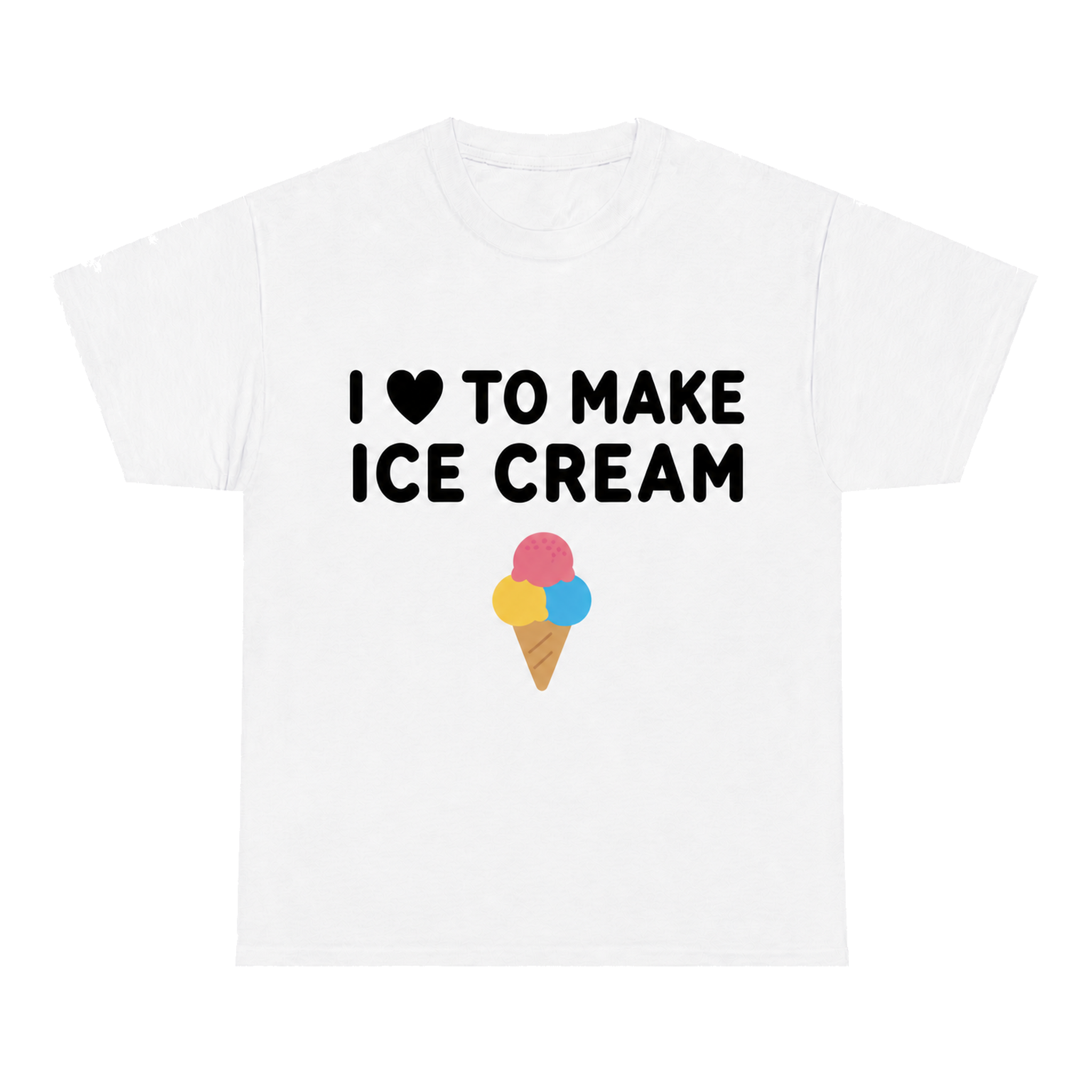 I Love To Make Ice Cream — matching couple t-shirt, front print